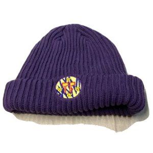 Teddy Fresh Beanie Knit Hat Purple Funky TF Logo New without Tag, Unworn